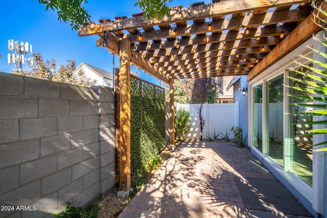 view of patio / terrace with a pergola