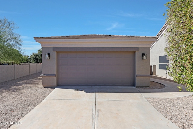 view of garage