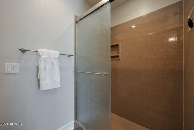 bathroom featuring walk in shower