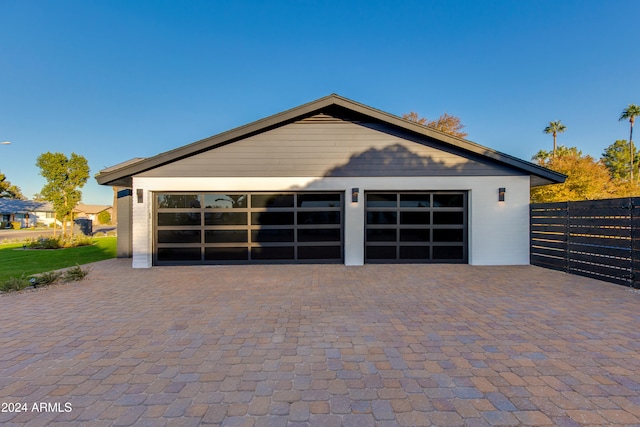 view of garage