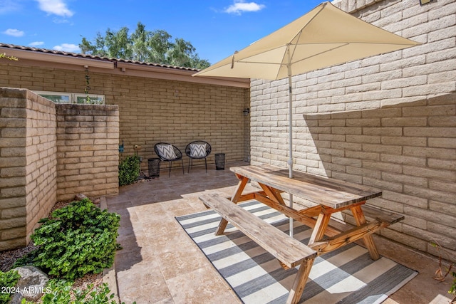 view of patio / terrace featuring outdoor dining space