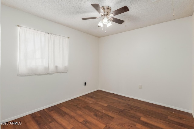 1425 E Commerce Ave, Gilbert, AZ 85234 - empty room featuring wood finished floors, baseboards, ceiling fan, and a textured ceiling