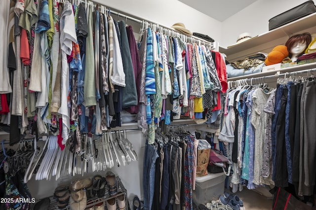 view of walk in closet