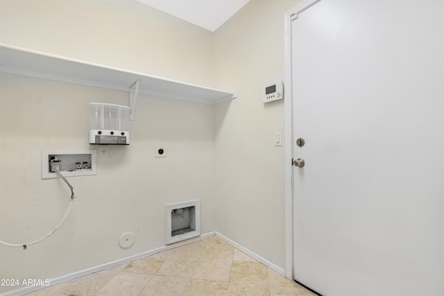 laundry room with washer hookup, gas dryer hookup, and electric dryer hookup