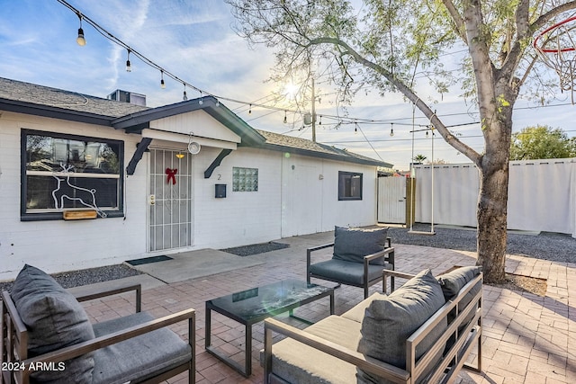 view of patio featuring outdoor lounge area