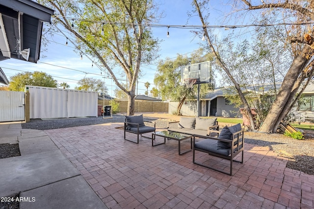 view of patio with an outdoor living space