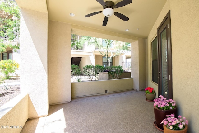 view of patio / terrace with ceiling fan