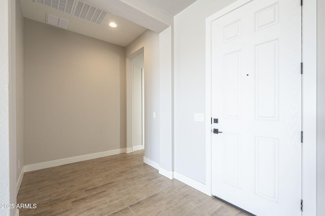 hall featuring light wood-type flooring