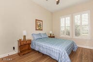 bedroom featuring wood-type flooring