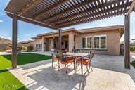 view of patio featuring a pergola