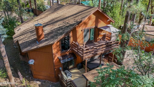 exterior space featuring a patio area and a deck