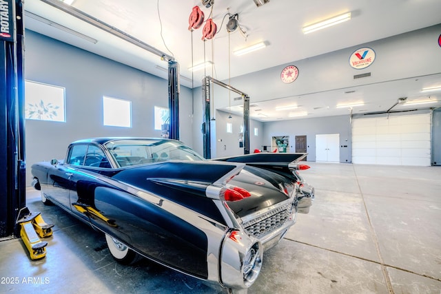 garage featuring visible vents