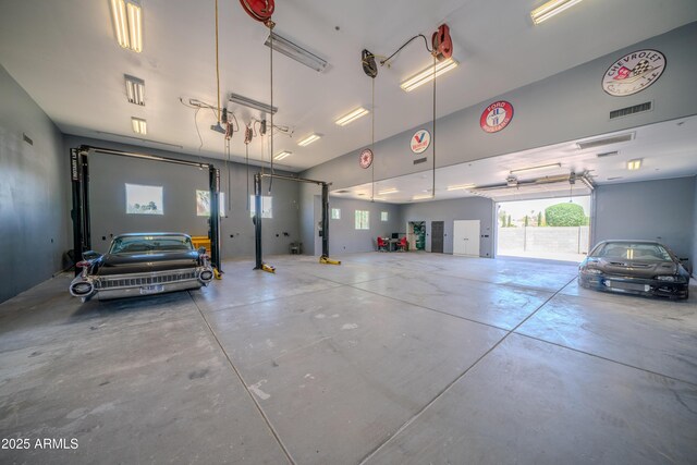 garage featuring visible vents