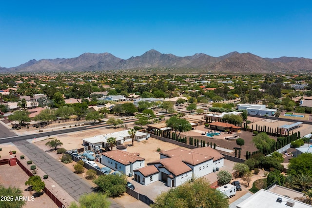 aerial view with a mountain view