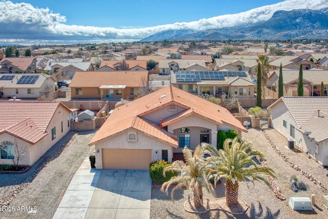 drone / aerial view with a mountain view