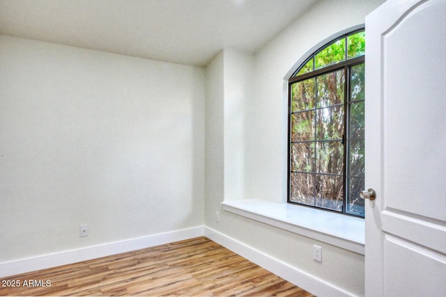 empty room featuring light wood-type flooring