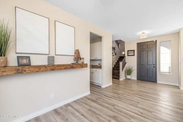 foyer featuring light hardwood / wood-style floors