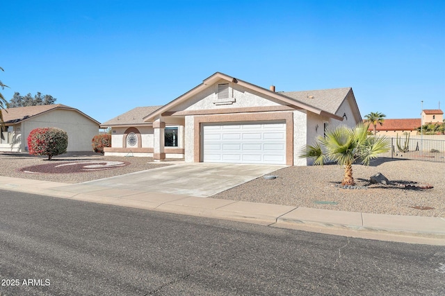 ranch-style home with a garage