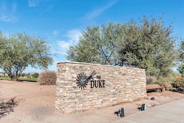 view of community sign