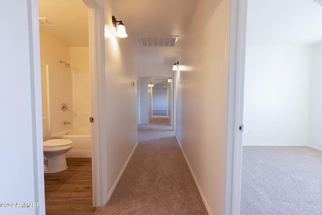 hallway with carpet