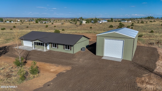 exterior space with a rural view