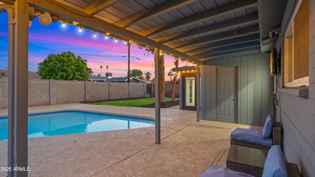 7543 E Portland St, Scottsdale, AZ 85257 - view of pool with a patio and a fenced backyard