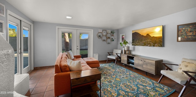 7543 E Portland St, Scottsdale, AZ 85257 - tiled living area with french doors