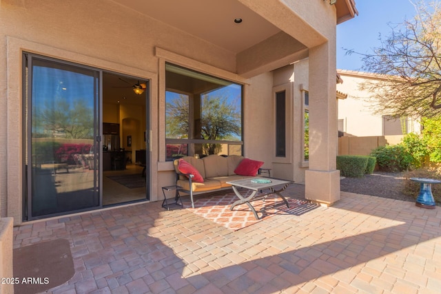 view of patio / terrace with an outdoor living space