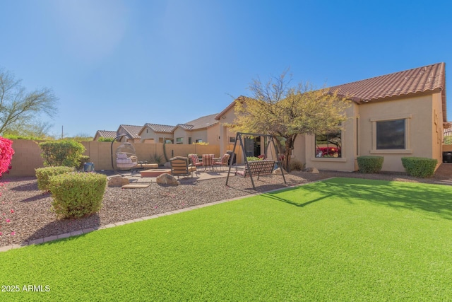 view of yard with a patio area