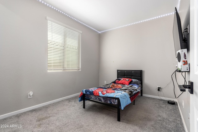 bedroom featuring carpet