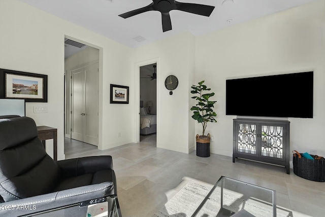 20475 E Indiana Ave, Queen Creek, AZ 85142 - living room featuring ceiling fan and baseboards
