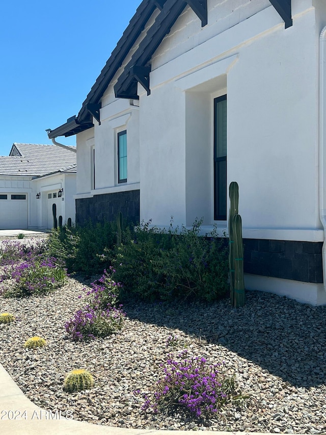 view of home's exterior with a garage