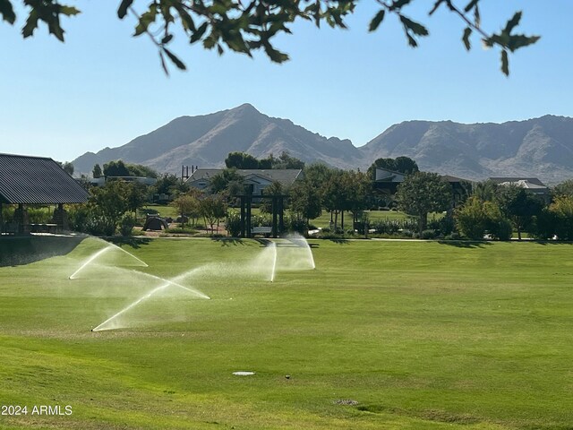 view of community featuring a mountain view