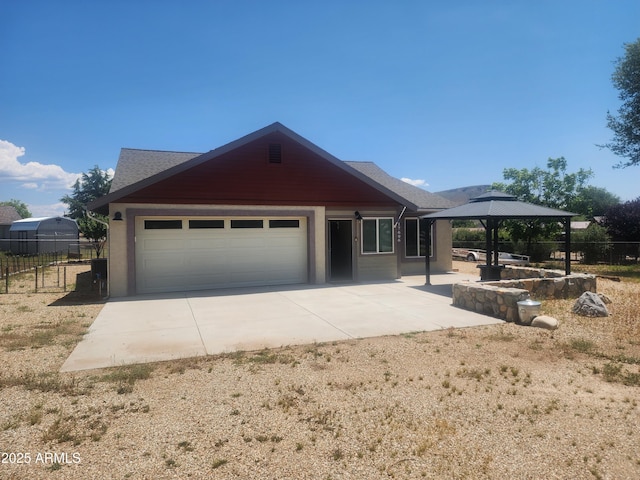 17696 W Foothill Rd, Yarnell, AZ 85362 - single story home featuring a gazebo, driveway, and a garage