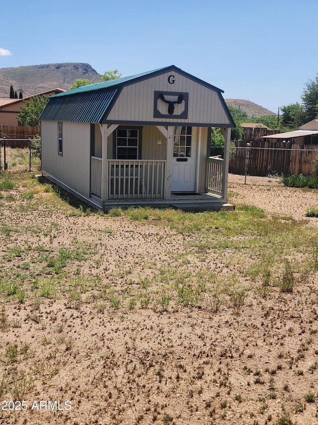 17696 W Foothill Rd, Yarnell, AZ 85362 - view of outdoor structure featuring a mountain view and a porch