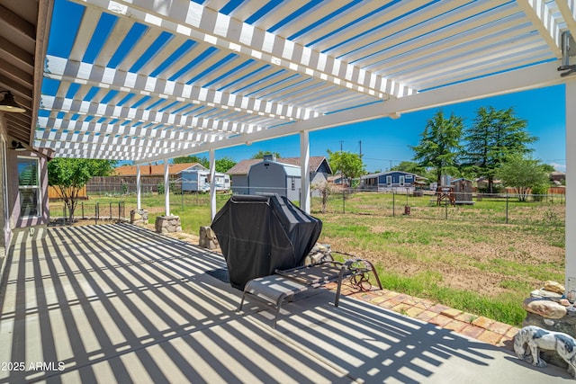17696 W Foothill Rd, Yarnell, AZ 85362 - fenced backyard featuring a patio area, a grill, and a pergola