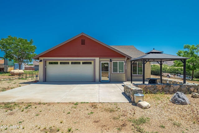 17696 W Foothill Rd, Yarnell, AZ 85362 - single story home with a gazebo, a garage, and driveway