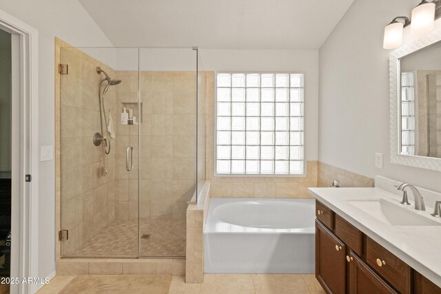 21335 N 64th Ave, Glendale, AZ 85308 - full bath with a shower stall, tile patterned floors, vanity, and a bath