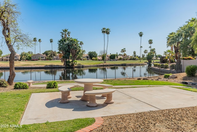 21335 N 64th Ave, Glendale, AZ 85308 - view of property's community with a water view, fence, a yard, and a patio area