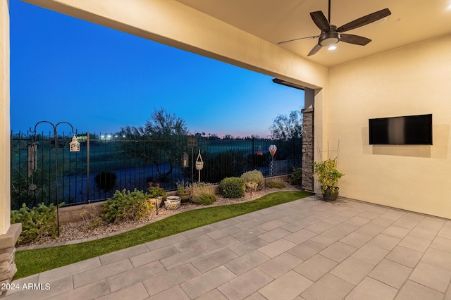 view of patio / terrace with ceiling fan