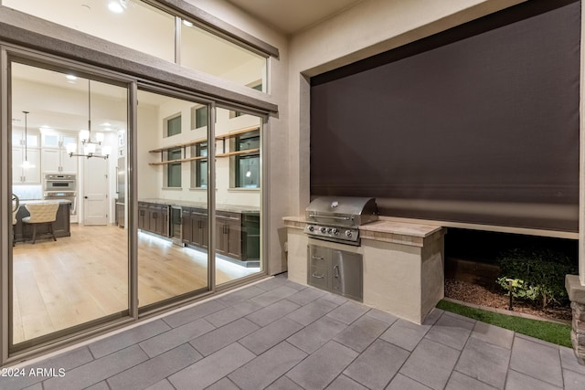 view of patio with grilling area