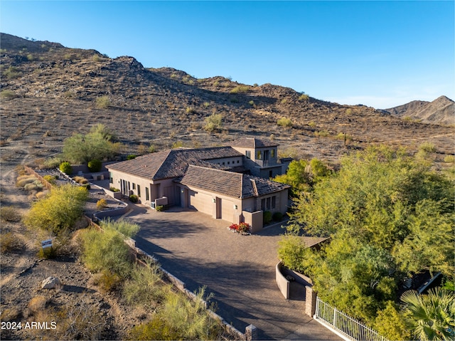 aerial view featuring a mountain view