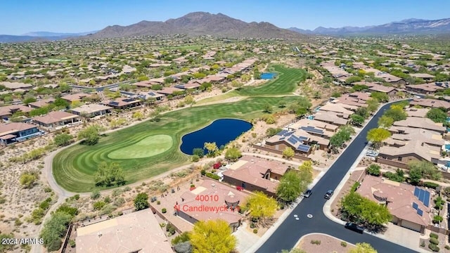 bird's eye view with a mountain view