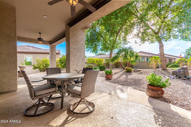 view of patio / terrace with ceiling fan