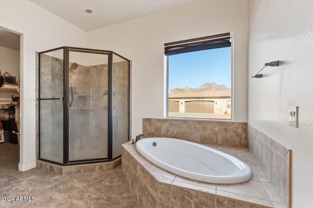 bathroom with independent shower and bath