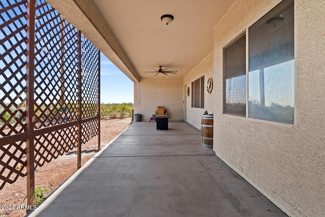 view of patio / terrace with ceiling fan