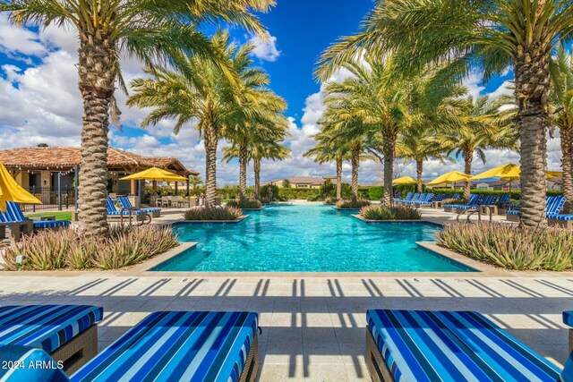 view of pool with a patio area