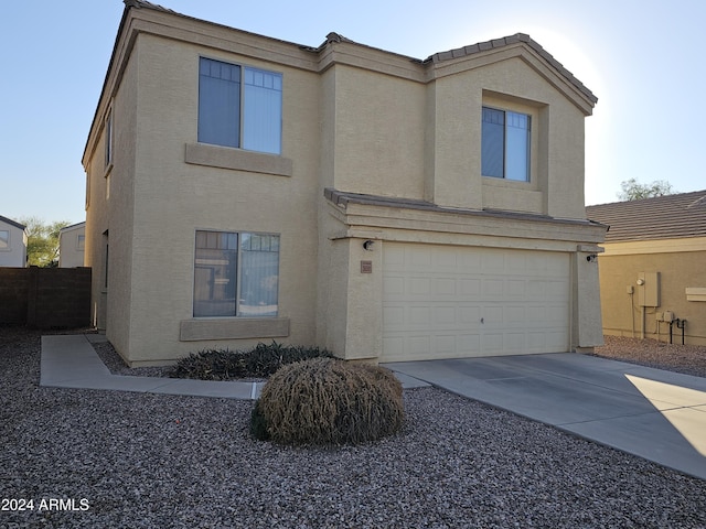 view of front facade with a garage