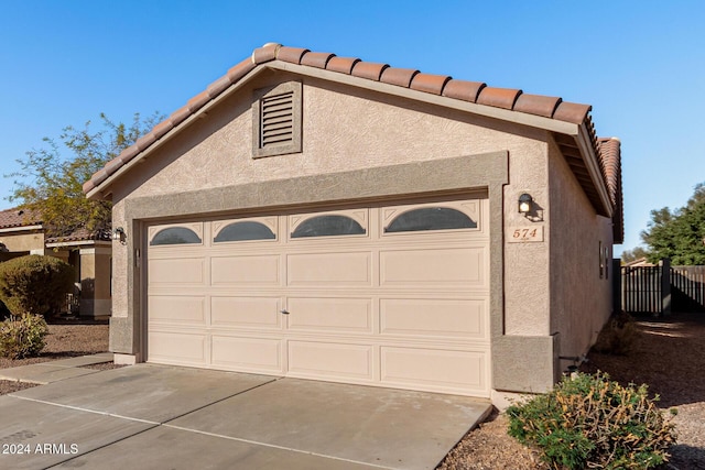 view of garage