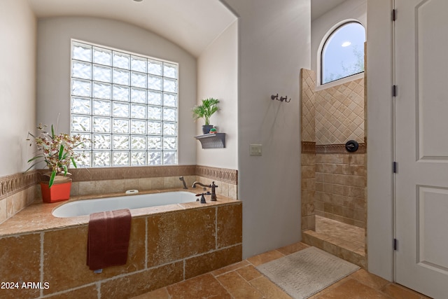 bathroom with independent shower and bath